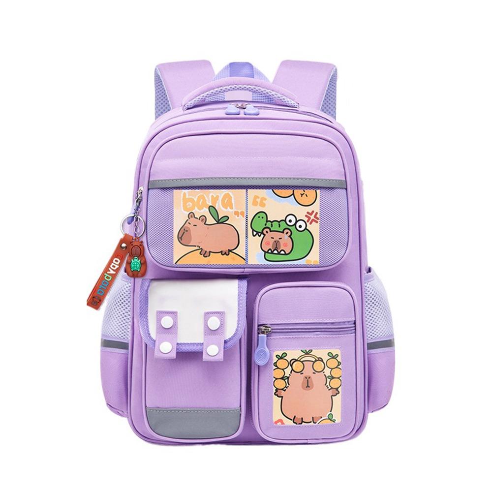 

Multi-Compartment Capybara Backpack Oxford Cloth Capybara Student Bag Unisex 39*29*15cm фиолетовый