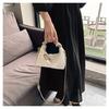Stylish Simple Pleated Handbag PU Material Evening Party Women's Bag
