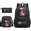 One Piece Luffy Anime Print Student Backpack Set 3 In 1 School Bag for Boys Girls with Pencil Case Tote Shoulder Bag
