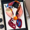 1116 Spring and Summer New Printed Silk Scarf Female Korean Version Color Matching Small Square Scarf Fashionable Versatile Scarf with Decorative Sca