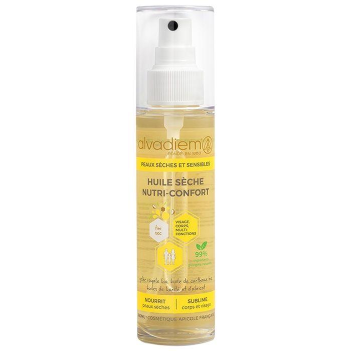 Huile Sèche - Alvadiem - Nutri-Confort - 100ml - Sans conservateur - Peaux sèches et sensibles