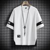 Fake Two Short-sleeved T-shirts Men's Summer Thin Tops Hong Kong Style Handsome All-match Trend Ins Casual Half-sleeved Shirt