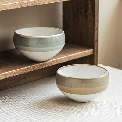 Japanese Bowl-Shaped Bowl Ceramic Rice Bowl Creative Color Matching Bowl Household Rice Bowl Tableware Small Bowl Restaurant Dessert Bowl