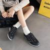 Inner height increase Korean Forrest Gump shoes 2025 summer new thick-soled color matching waffles mesh height increase casual sports shoes