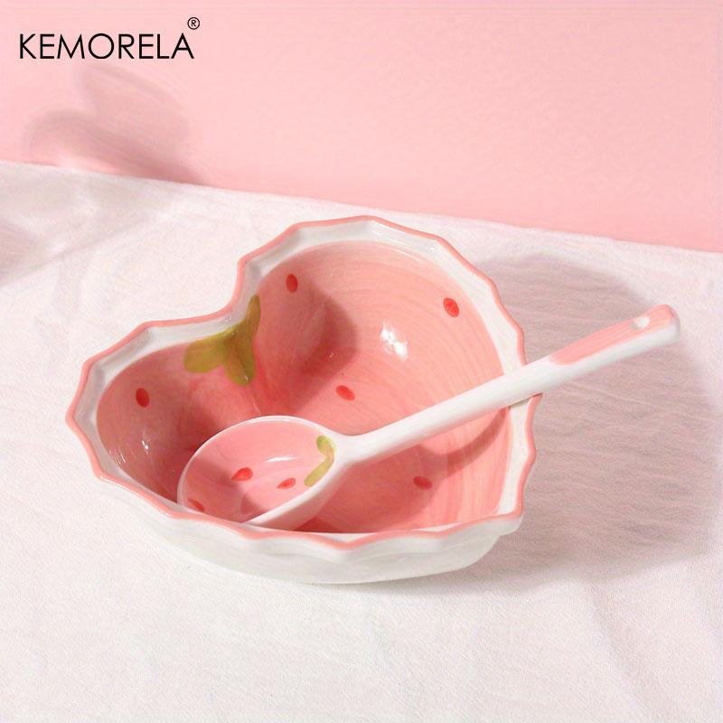 Cute Ceramic Strawberry Shaped Spoons Set - 2/4/6Pcs Perfect for Stirring Honey Coffee Rice -Ideal Tableware for Home Restaurant