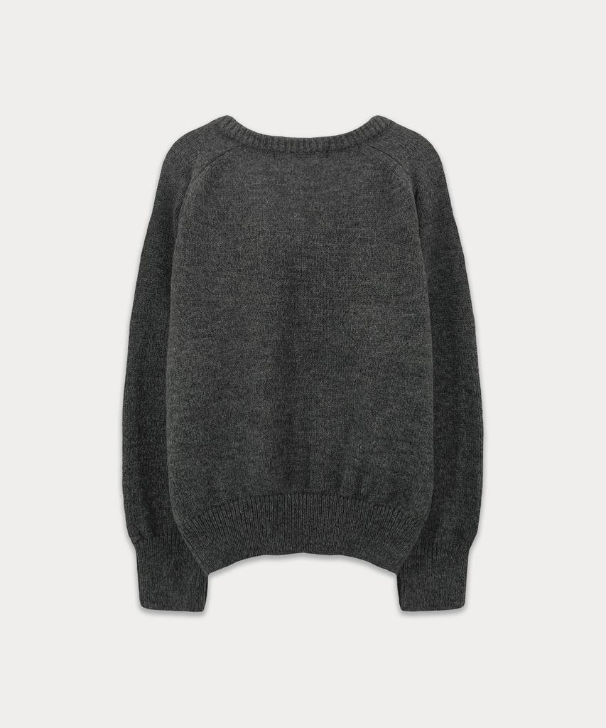 Sseomweeobeoteo Hazel Alpaca V-Neck Knit - Charcoal