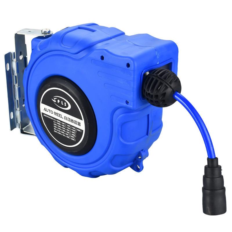 Air Drum Automatic Retractable Hose Pipe Reel Automatic Recycling Tube Winding Device Outdoor Spray Water Garage Tool Blue