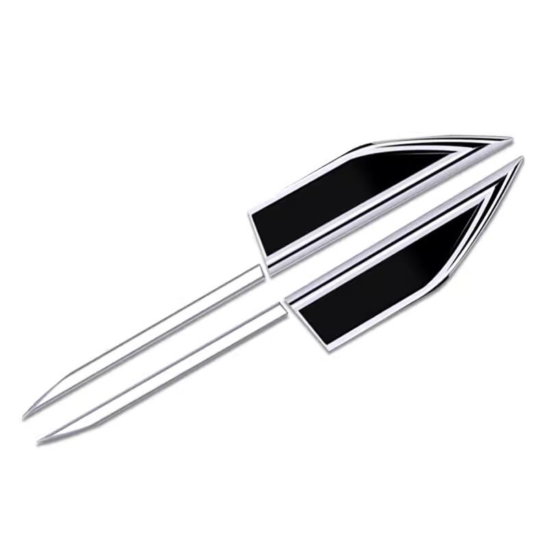 2 piece Car Body Protective Sticker Fender Side Blade V Badge For Renault RS Megane 2 3 4 Trafic Scenic 2 Clio Captur Twingo Q