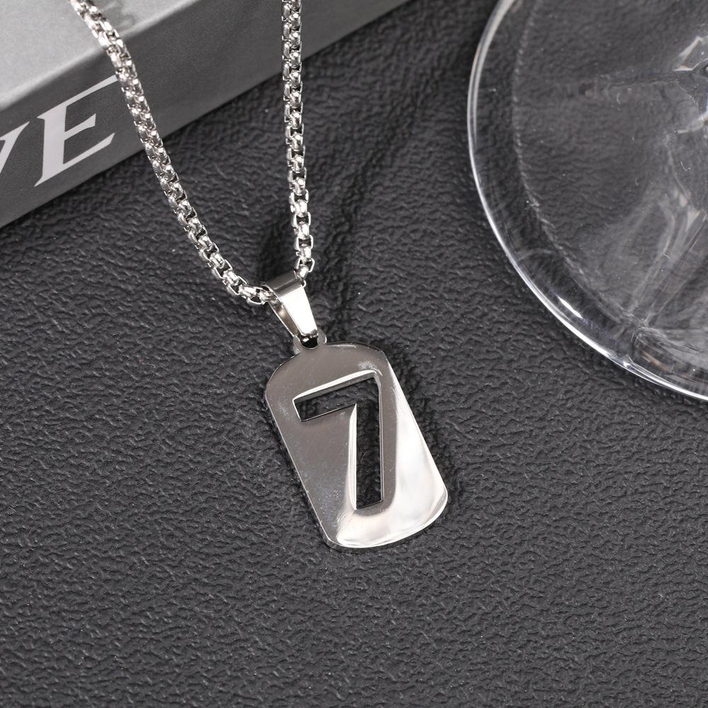 Elegant Niche Design Lucky Number 7 Pendant Titanium Steel Necklace for Women