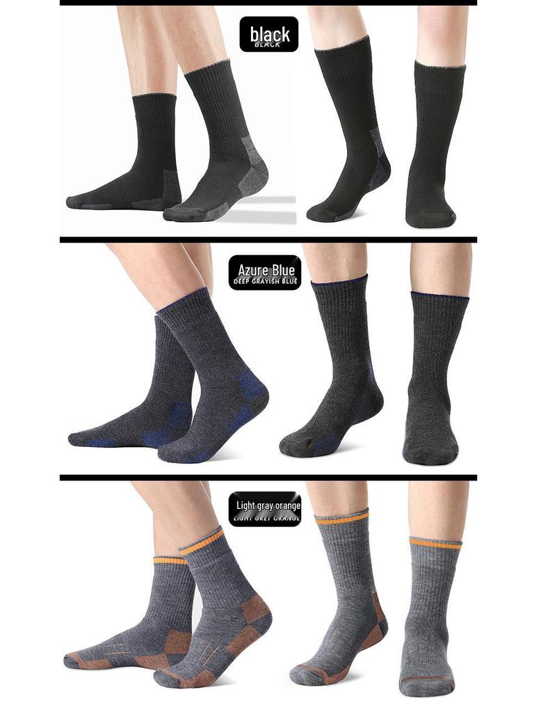 Mid-Calf Snow Mountain Thick Merino Wool Ski Socks - 90% Wool for Outdoor Sports