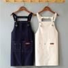 Canvas Chef Apron Waterproof Denim Apron Kitchen Sleeveless Apron  For Men Women