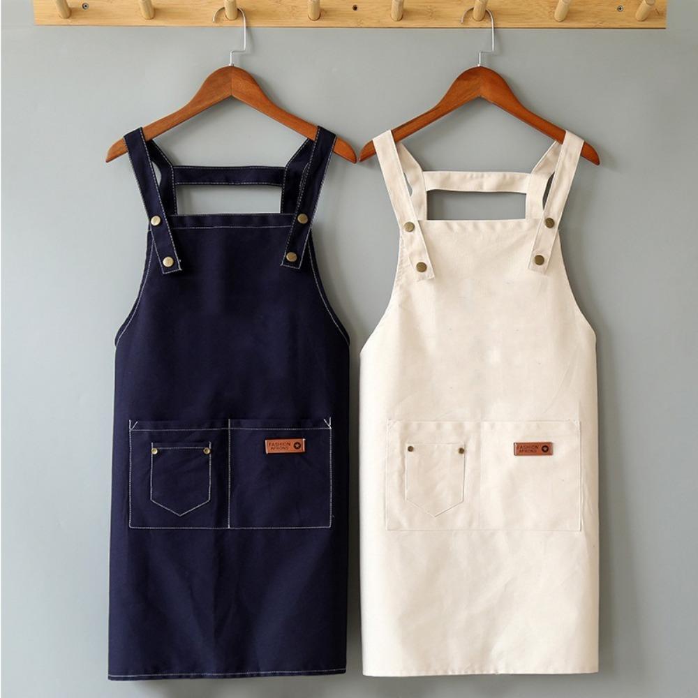 Canvas Chef Apron Waterproof Denim Apron Kitchen Sleeveless Apron  For Men Women