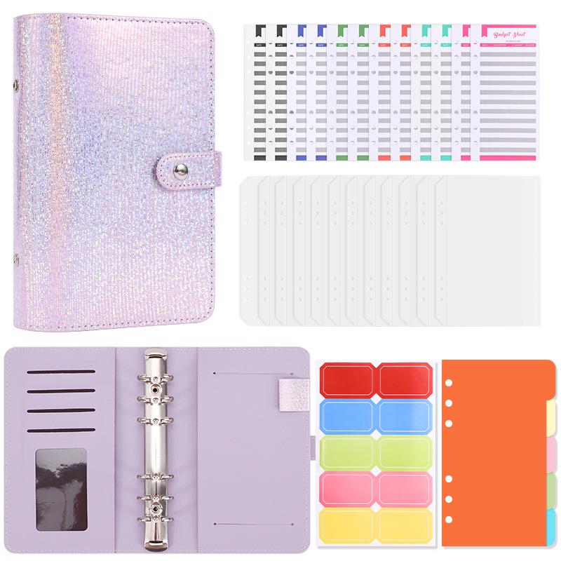 A6 Crystal Ring Binder Cash Budget Book and Daily Financial Planner.