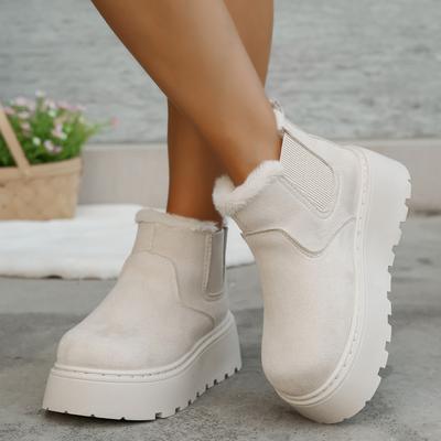 Casual Slip On Female Ankle Boots Botas Mujer 2025 Winter Women Snow Boots Plush Warm Non Slip Waterproof Ladies Flats Shoes
