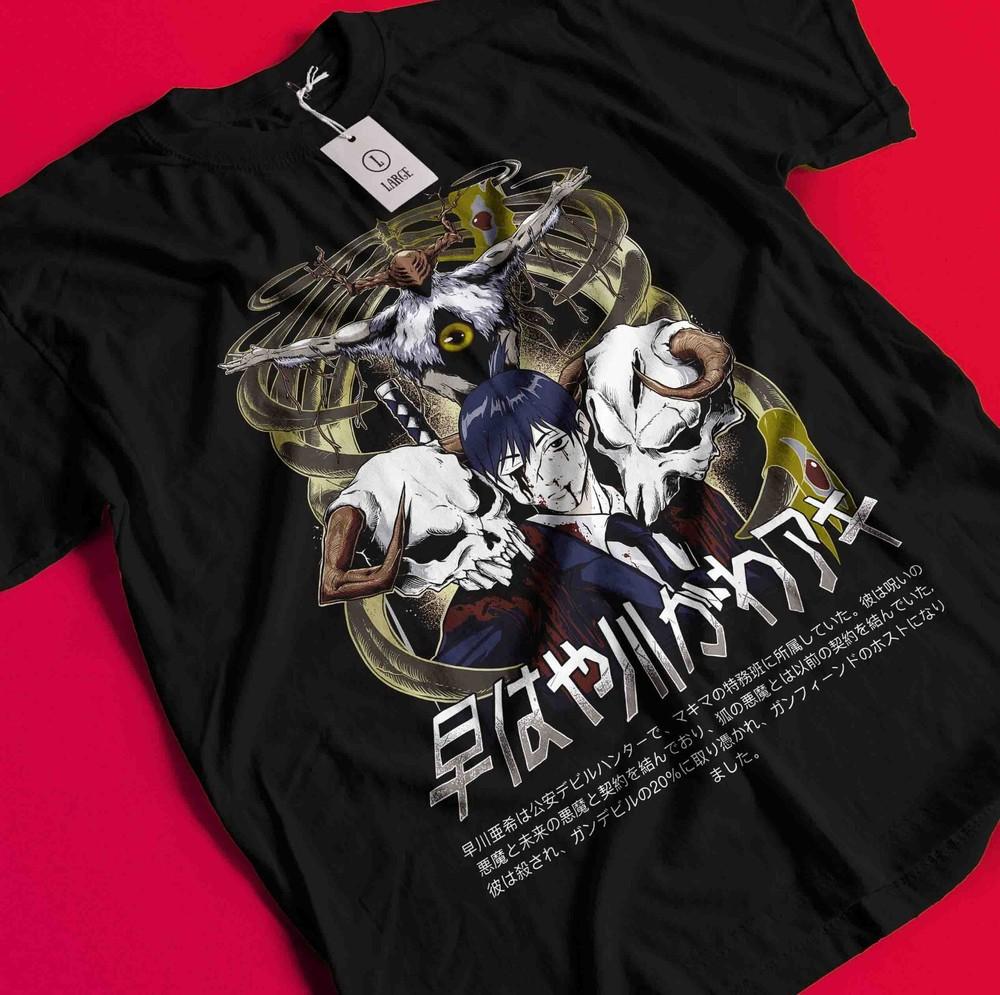

Chainsaw Man Makima T-Shirt Asa Aki Anime Denji Shirt Power Tshirt All Size Tee BB145 XL