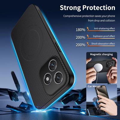 Carbon Fiber Wireless Charging Magnetic Cases For OPPO A5x A5 Pro 4G 5G Lens Protection Silicone Soft Bumper Cover Phone Case