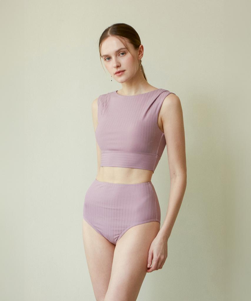 Habeumong Boat Neck Cover Bikini Pink