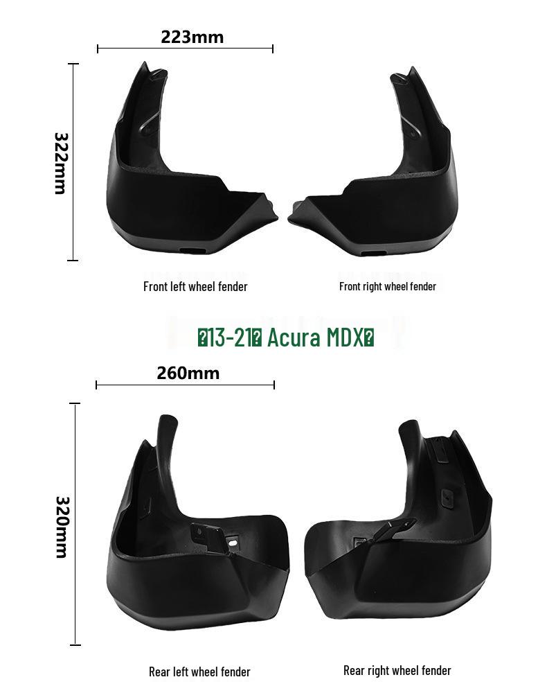 Acura MDX 2013-21 Mud & Sand Protection Front and Rear Fender Tire Pedals