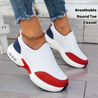 Women's Breathable Thick-Sole Sneakers with Stability - Round Toe Flat Sole All-Season Running & Walking Shoes