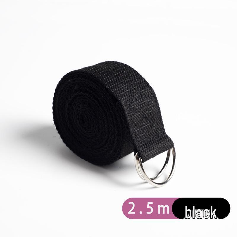 2.5m Polyester-Cotton Multi-functional Yoga Stretching Strap чёрный