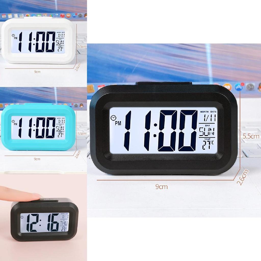Pink Cartoon Student Timer Alarm Clock With Lcd Display Calendar Night Light For Kids