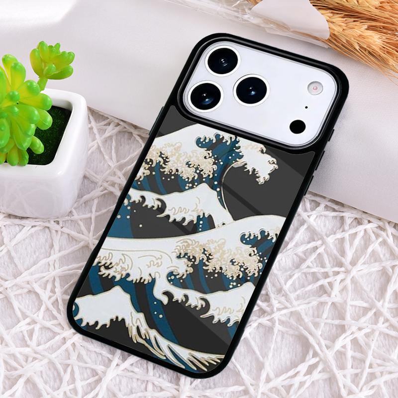 Cartoon Cute Stylish Waves Phone Case for iPhone 17 Air 16 15 11 12 14 13 Pro Max Shockproof Cover