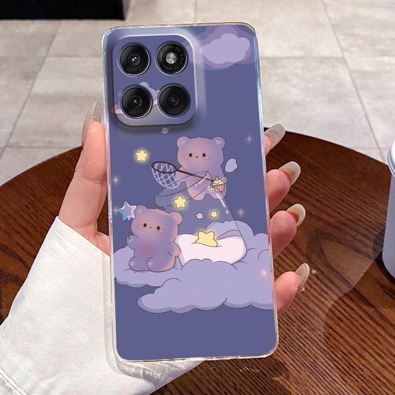Casing For Motorola Edge 60 Fusion Pro 60s Aesthetic Fashion Cute Cat Astronaut Soft Silicone Back Cover Transparent Phone Case