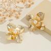 European and American fashion high-end large earrings women's sweet earrings personality exaggerated flower earrings fashion earrings