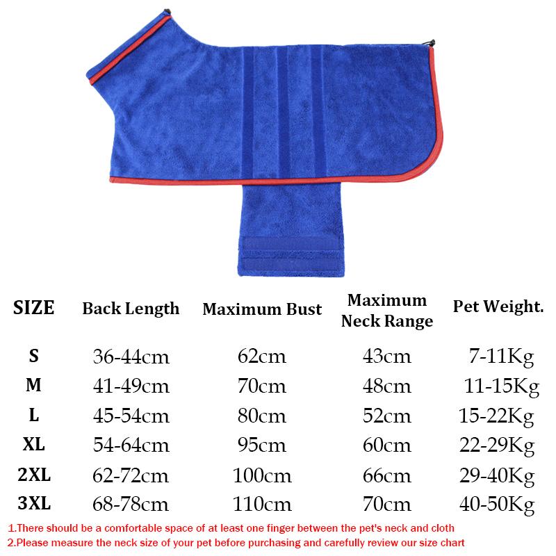 Dog Quick Drying Pet Absorbent Bathrobe Towel Ultra-fine Fiber Absorbent Clothes Dog Bath Towel Large Dogs Clean Pet Supplies