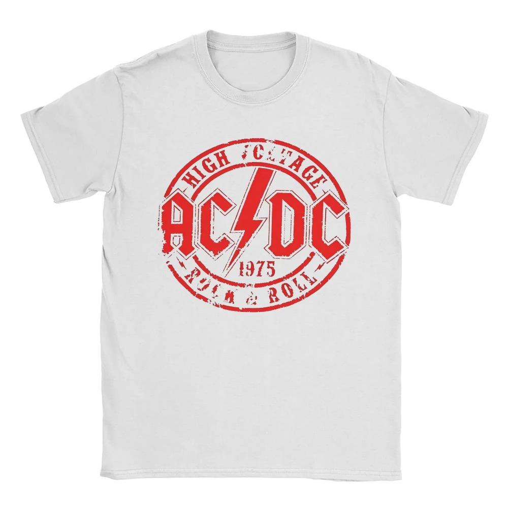 

AC Высокий Винтаж Неон DC Мужские Футболки DC Новинка Футболка Короткий Рукав Круглый Вырез Футболка 100% 4XL 5XL Одежда XXXXXL белый