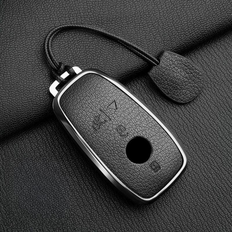 Car Key Case For Mercedes Benz Gls450 Key Cover Genuine Goat Leather Shell Buckle Bag; Gls480 Gls600