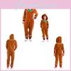 Weihnachtsparty Kapuzen-Jumpsuits für Kinder Erwachsene Lebkuchenmann Cosplay Kostüm