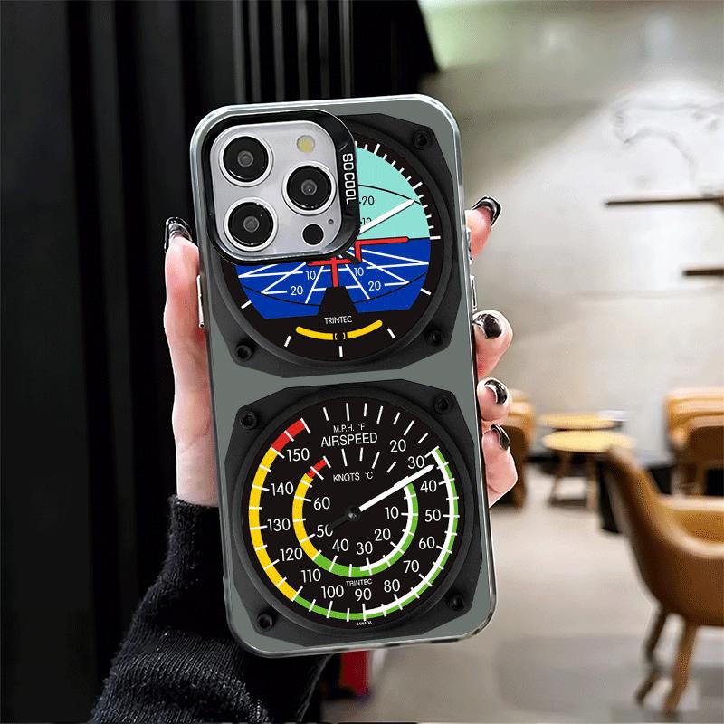 Aircraft Instrument Cockpit Radar Soft Phone Case for iPhone 15 16 17 Pro Max 17Air 16E 14 Plus 13 12 Mini Shockproof Cover Back