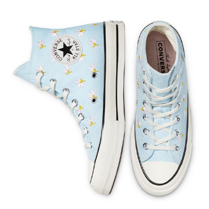 Converse Women's Chuck 70 High 'Embroidered Floral Print Chambray Blue' Women's