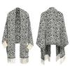 Knitted Shawl Women'S Pocket Cheongsam With Cardigan Cape And Leopard Print Shawl