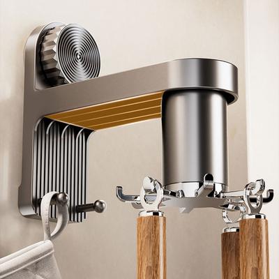 Rotating Wall Hooks Kitchen Organizer Utensil Storage Rack Tool Free Mounting Space Saving Heavy Duty Hanging Shelf Cookware Holder