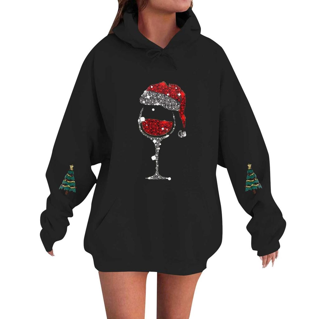 Women's Fashionable Casual Hooded Long Sleeved Printed Sweatshirt