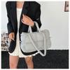 Spring solid color zipper puff lightweight color women's bag shoulder cross
