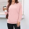 Women's V-Neck Hooded Sweatshirt with Front Pocket, Casual Pullover