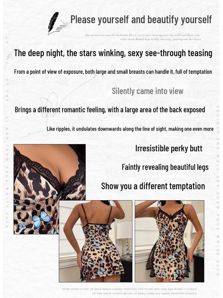Plus Size Modal Leopard Print Camisole Nightgown - Sexy and Comfortable Women's Homewear