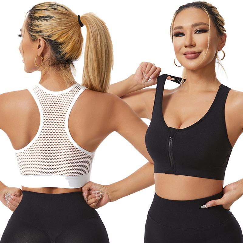 Zipper Sports Shockproof Bra Women Gather Underwear For Sporty Women Plus Size Bodybuilding Running Yoga Sports Bra Vest