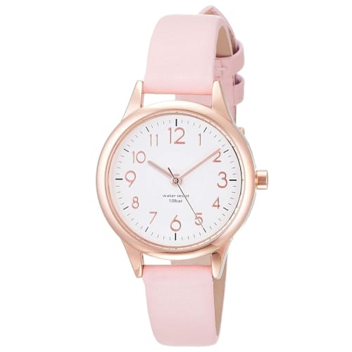 Fieldwork Women's Waterproof Juvia Analog Watch with Leather Strap, Pink, ST257Z-3