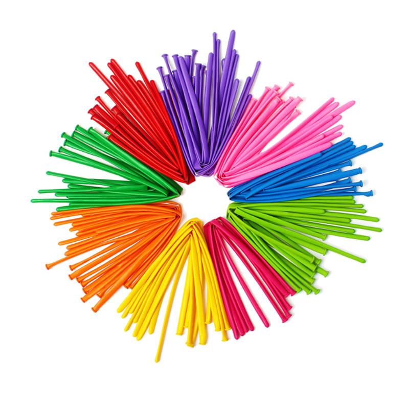 100/200Pcs Long Balloon Latex Children Diy Toy Woven Balloon Design Cute Cartoon Color Elastic Kids Boys Girls Birthday Gifts