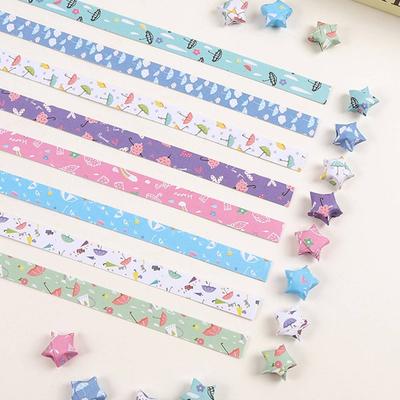 520 Sheets DIY Colorful Star Origami Paper Art Craft Cartoon Lucky Star Origami Scrapbooking Folding Star Kids Gift