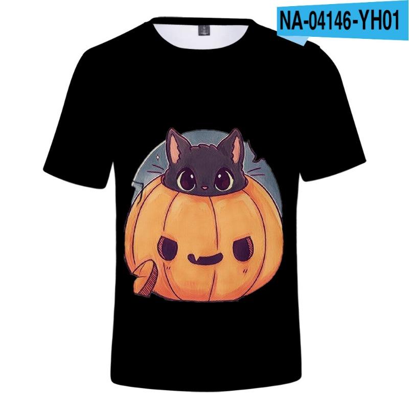 Children's Cat Adult 3D Printed Short Sleeve Men's Street Trend 3D Color Printed Short Sleeve T-shirt Tops & T-shirts (men’s)