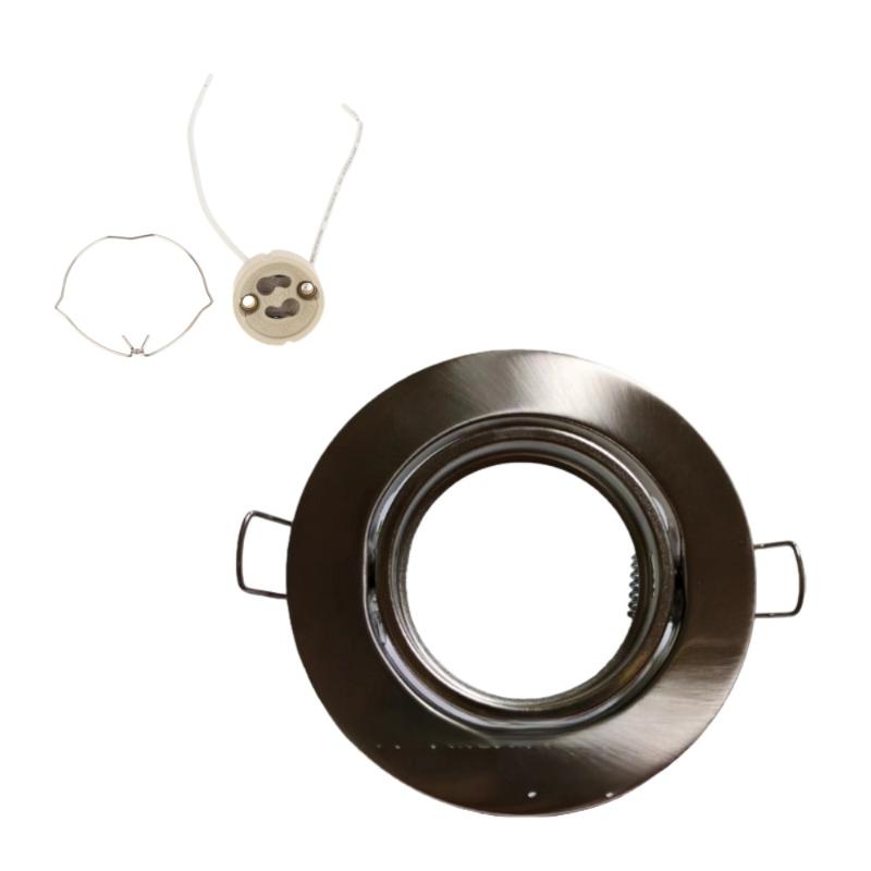 1 Set Round Fixture Downlight Led Holders Cutout For Bulb Holder Recessed Led Spot Light Mr16 Gu10 Led Downlights Frame