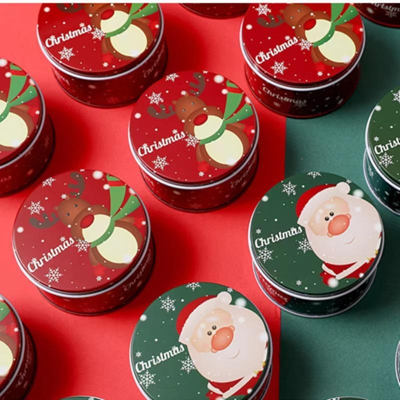 Christmas Candy Box Packaging Creative Christmas Iron Box Round Ball Tinplate Fruit Box Holiday Gift Packaging Boxes Wholesale