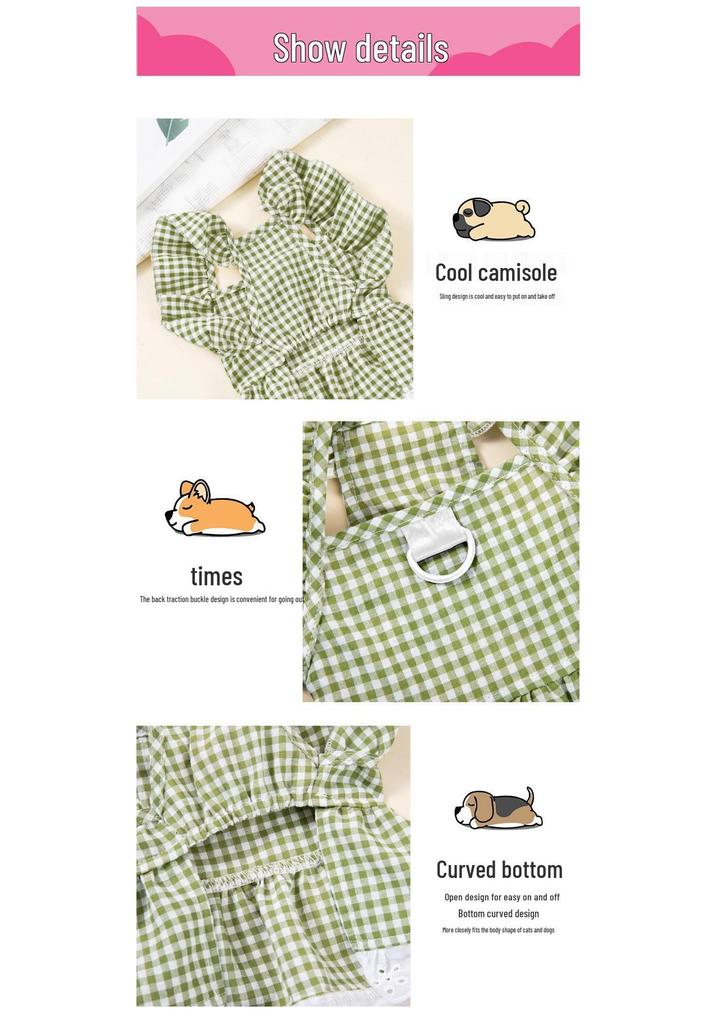 2026 Princess Dress with Bow Tie & Leash: Puppy & Pomeranian Skirt Clothing