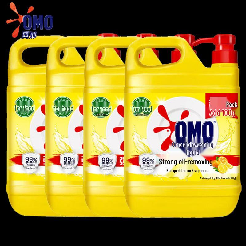 OMO Dish Soap, Kumquat Lemon Scent, 4x1.1KG Pack
