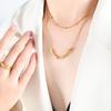 Titanium Steel Double Layer Square Bead Necklace - Non-Fading, Versatile Light Luxury Women's Sweater and Clavicle Chain.